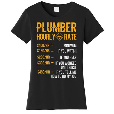 Funny Plumber Hourly Rate Plumber Women's T-Shirt