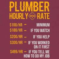 Funny Plumber Hourly Rate Plumber 16oz Travel Tumbler