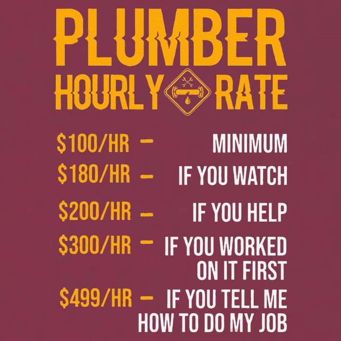 Funny Plumber Hourly Rate Plumber 16oz Travel Tumbler