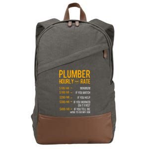 Funny Plumber Hourly Rate Plumber Cotton Canvas Backpack