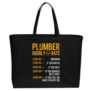 Funny Plumber Hourly Rate Plumber Cotton Canvas Jumbo Tote