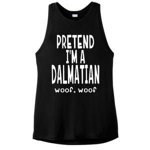 Funny Pretend Im A Dalmatian Lazy Halloween Costume Ladies PosiCharge Tri-Blend Wicking Tank