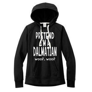 Funny Pretend Im A Dalmatian Lazy Halloween Costume Women's Fleece Hoodie