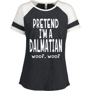 Funny Pretend Im A Dalmatian Lazy Halloween Costume Enza Ladies Jersey Colorblock Tee