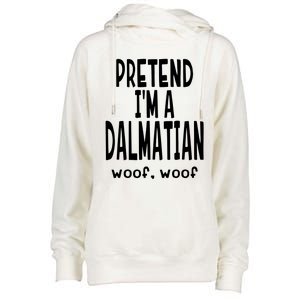 Funny Pretend Im A Dalmatian Lazy Halloween Costume Womens Funnel Neck Pullover Hood