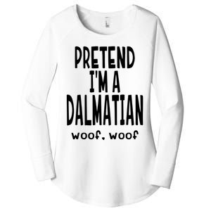 Funny Pretend Im A Dalmatian Lazy Halloween Costume Women's Perfect Tri Tunic Long Sleeve Shirt