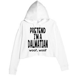 Funny Pretend Im A Dalmatian Lazy Halloween Costume Crop Fleece Hoodie