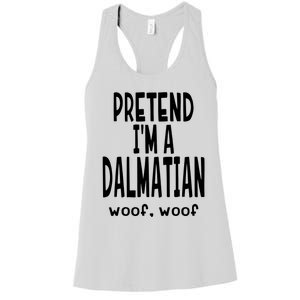 Funny Pretend Im A Dalmatian Lazy Halloween Costume Women's Racerback Tank