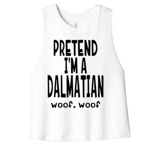 Funny Pretend Im A Dalmatian Lazy Halloween Costume Women's Racerback Cropped Tank