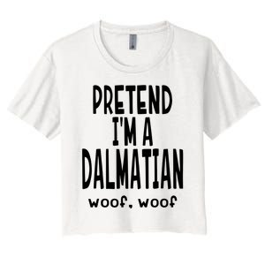 Funny Pretend Im A Dalmatian Lazy Halloween Costume Women's Crop Top Tee