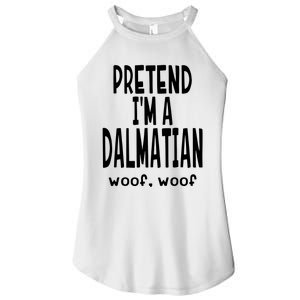 Funny Pretend Im A Dalmatian Lazy Halloween Costume Women's Perfect Tri Rocker Tank