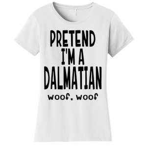 Funny Pretend Im A Dalmatian Lazy Halloween Costume Women's T-Shirt