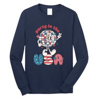 Funny Party In The US July 4th USA Patriotic Groovy Disco Gift Long Sleeve Shirt