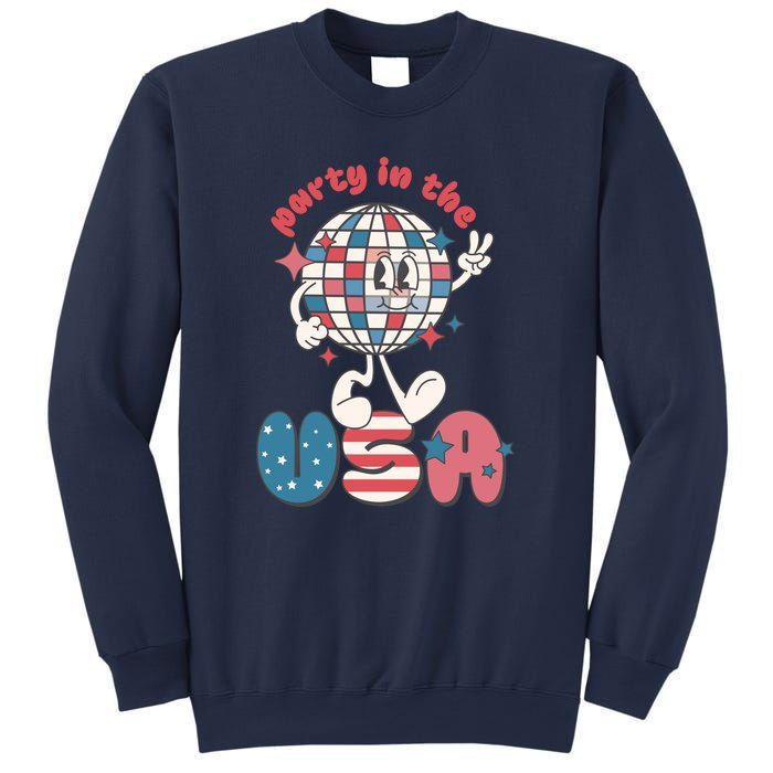 Funny Party In The US July 4th USA Patriotic Groovy Disco Gift Sweatshirt