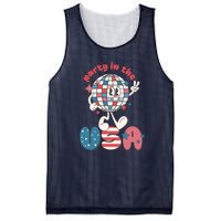 Funny Party In The US July 4th USA Patriotic Groovy Disco Gift Mesh Reversible Basketball Jersey Tank