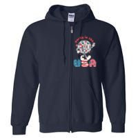 Funny Party In The US July 4th USA Patriotic Groovy Disco Gift Full Zip Hoodie