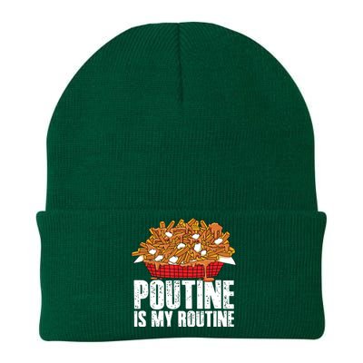 Funny Poutine Is My Routine Canadian Poutine Love Knit Cap Winter Beanie