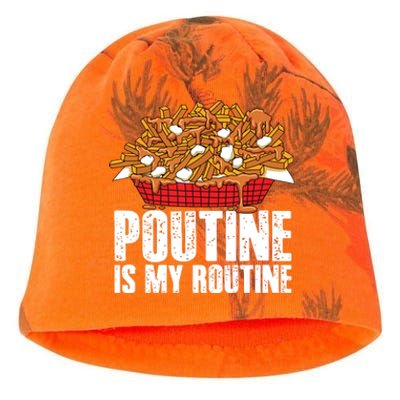 Funny Poutine Is My Routine Canadian Poutine Love Kati - Camo Knit Beanie