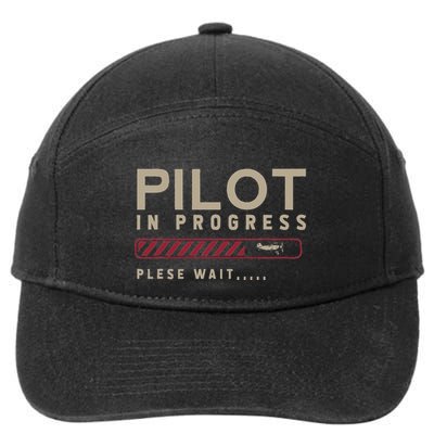Funny Pilot In Progress Please Wait Future Pilot 7-Panel Snapback Hat