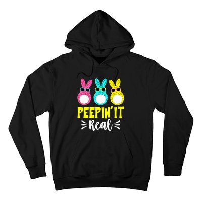 Funny Peepin It Real Happy Easter Bunny Egg Hunt Hoodie