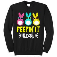 Funny Peepin It Real Happy Easter Bunny Egg Hunt Sweatshirt