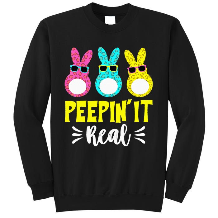 Funny Peepin It Real Happy Easter Bunny Egg Hunt Sweatshirt