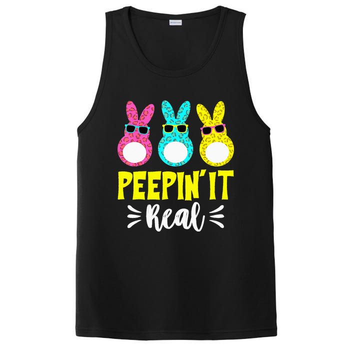 Funny Peepin It Real Happy Easter Bunny Egg Hunt PosiCharge Competitor Tank