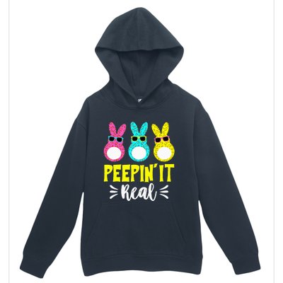 Funny Peepin It Real Happy Easter Bunny Egg Hunt Urban Pullover Hoodie