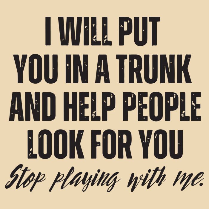 Funny Put In Trunk Saying I Will Put You In A Trunk Bag