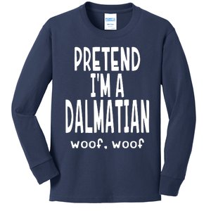 Funny Pretend Im A Dalmatian Lazy Halloween Costume Kids Long Sleeve Shirt