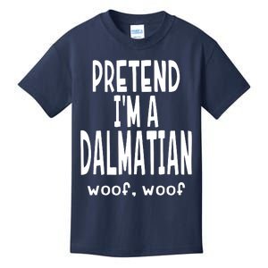 Funny Pretend Im A Dalmatian Lazy Halloween Costume Kids T-Shirt