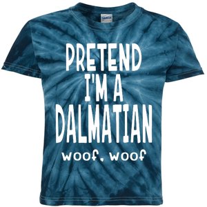 Funny Pretend Im A Dalmatian Lazy Halloween Costume Kids Tie-Dye T-Shirt