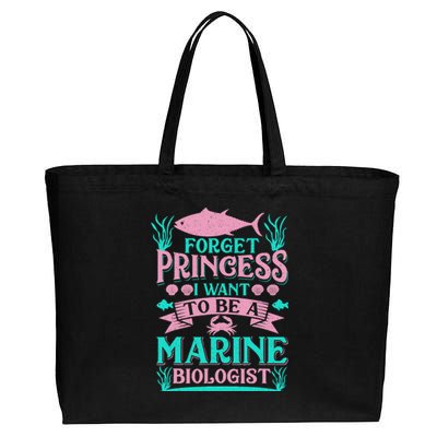 Forget Princess I Want To Be A Marine Biologist Funny Gift Cotton Canvas Jumbo Tote