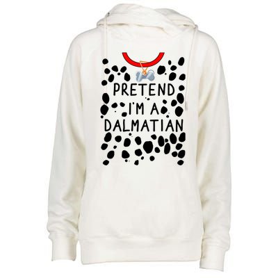 Funny Pretend I'm A Dalmatian Dog Halloween DIY Costume Womens Funnel Neck Pullover Hood