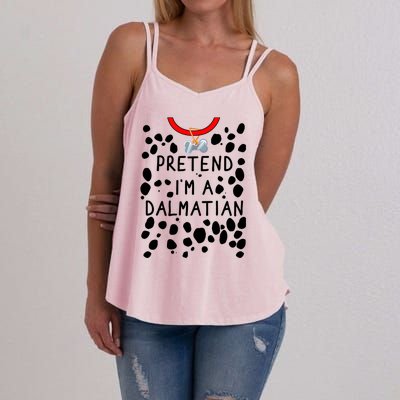 Funny Pretend I'm A Dalmatian Dog Halloween DIY Costume Women's Strappy Tank