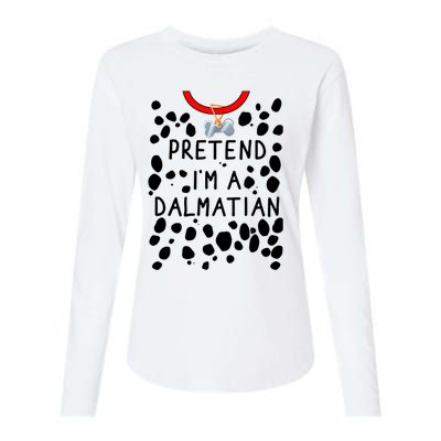 Funny Pretend I'm A Dalmatian Dog Halloween DIY Costume Womens Cotton Relaxed Long Sleeve T-Shirt