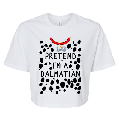 Funny Pretend I'm A Dalmatian Dog Halloween DIY Costume Bella+Canvas Jersey Crop Tee