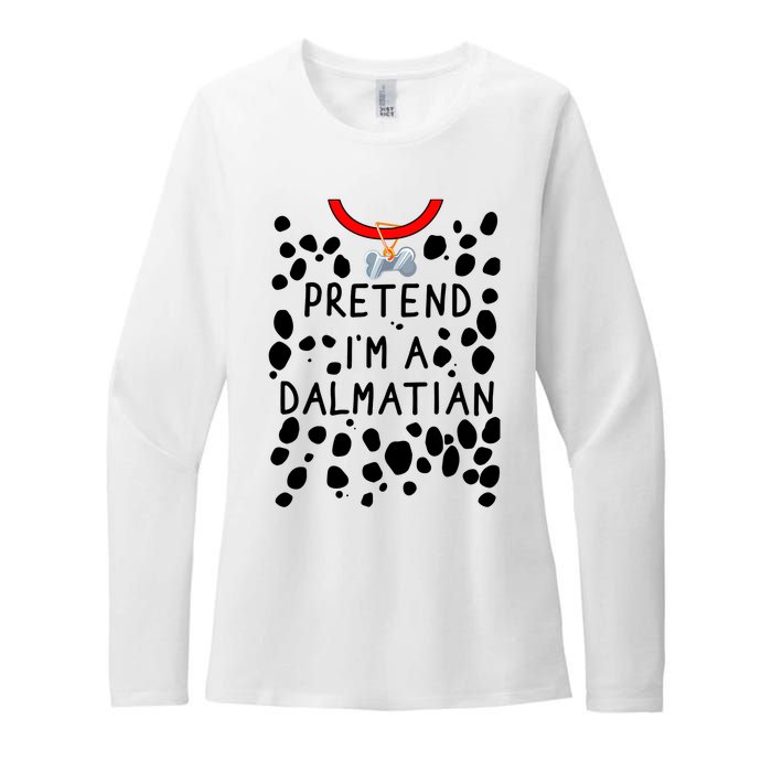 Funny Pretend I'm A Dalmatian Dog Halloween DIY Costume Womens CVC Long Sleeve Shirt