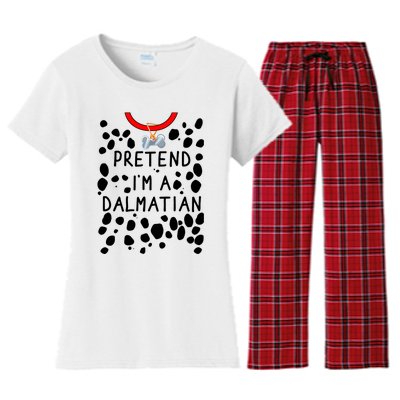 Funny Pretend I'm A Dalmatian Dog Halloween DIY Costume Women's Flannel Pajama Set