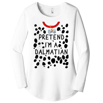 Funny Pretend I'm A Dalmatian Dog Halloween DIY Costume Women's Perfect Tri Tunic Long Sleeve Shirt