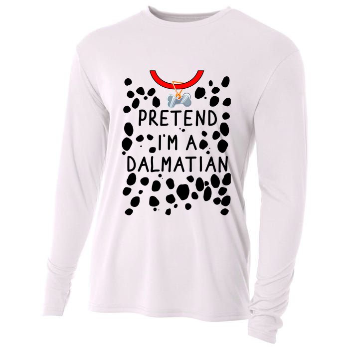 Funny Pretend I'm A Dalmatian Dog Halloween DIY Costume Cooling Performance Long Sleeve Crew