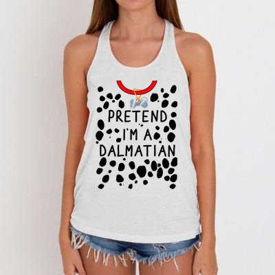 Funny Pretend I'm A Dalmatian Dog Halloween DIY Costume Women's Knotted Racerback Tank