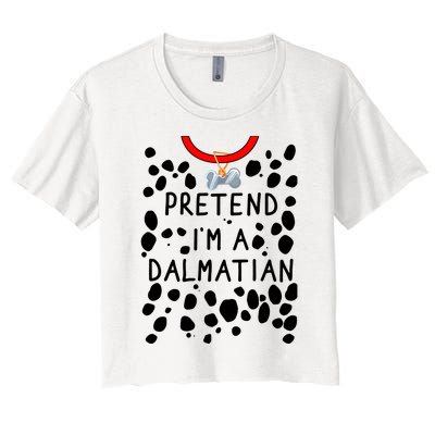 Funny Pretend I'm A Dalmatian Dog Halloween DIY Costume Women's Crop Top Tee