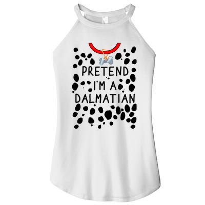 Funny Pretend I'm A Dalmatian Dog Halloween DIY Costume Women's Perfect Tri Rocker Tank