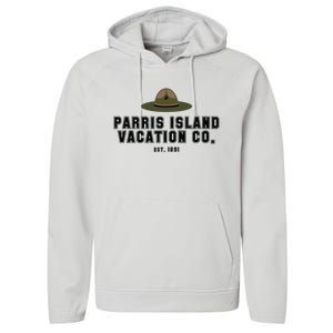 Funny Parris Island Vacation Company Design Performance Fleece Hoodie