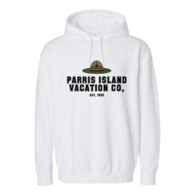 Funny Parris Island Vacation Company Design Garment-Dyed Fleece Hoodie