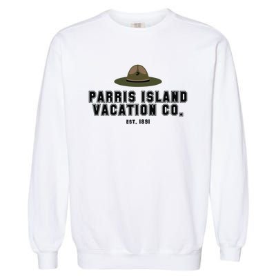 Funny Parris Island Vacation Company Design Garment-Dyed Sweatshirt