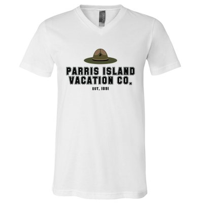 Funny Parris Island Vacation Company Design V-Neck T-Shirt