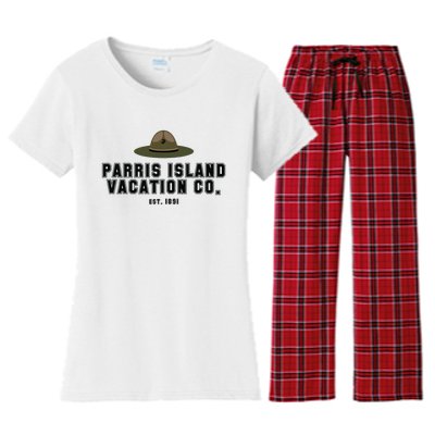 Funny Parris Island Vacation Company Design Women's Flannel Pajama Set