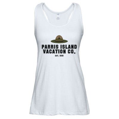 Funny Parris Island Vacation Company Design Ladies Essential Flowy Tank